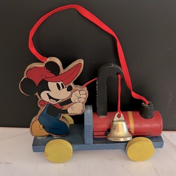 Walt Disney World Mickey Mouse Figurine Christmas Ornament with Bell - Picture 4 of 11